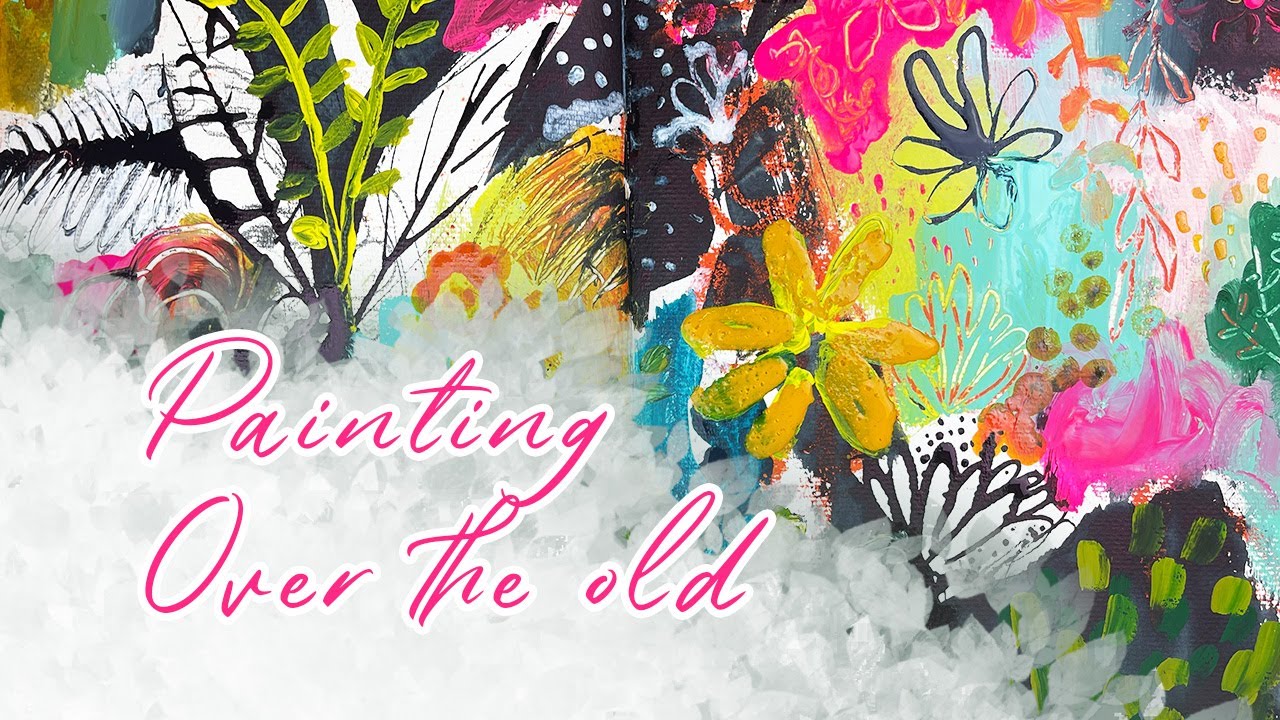 Painting over the old (w/ relaxing rain & thunder sounds 🌩) | Today in my sketchbook - Episode #14
