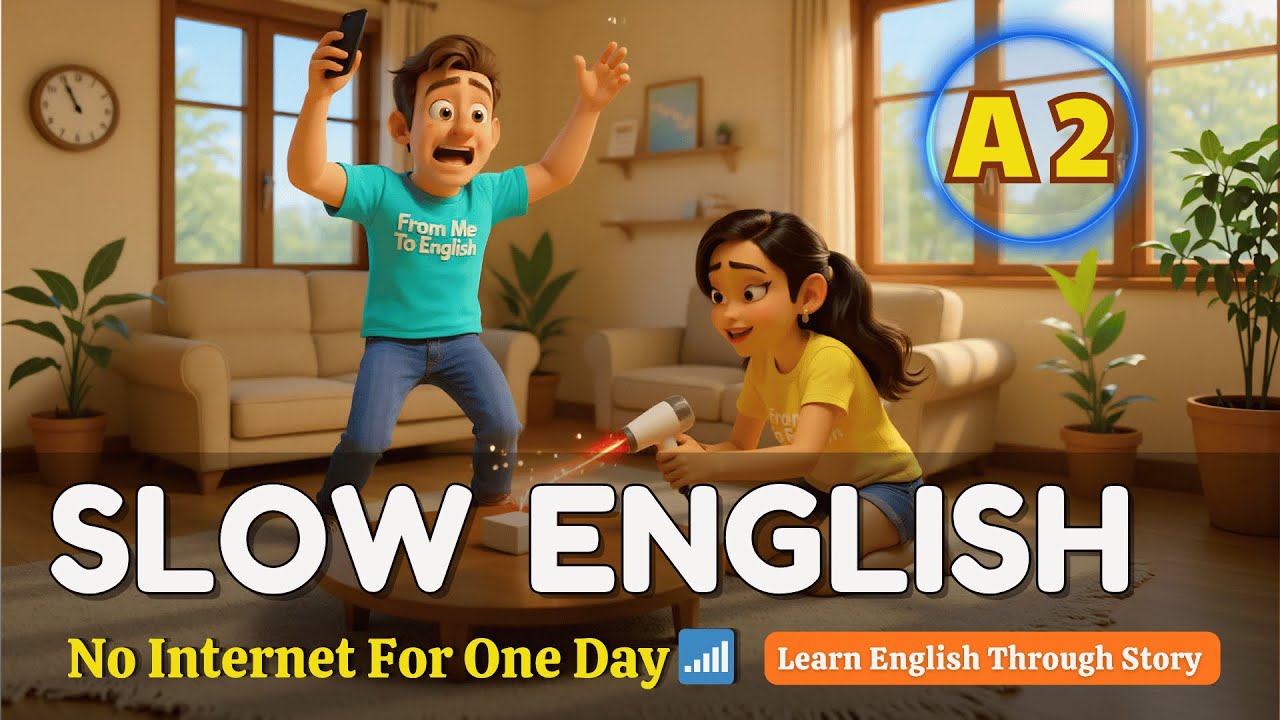 No Internet for One Day | Slow English Story  (A2 Listening Practice) | Learn English for Beginners