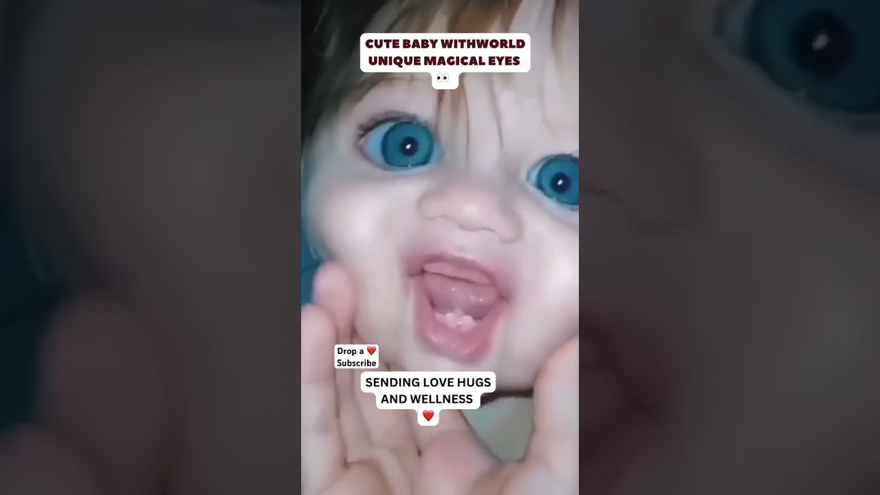 Cute baby with World unique eyes 👀 #shorts #shortsfeed #cutebaby #greeneyes
