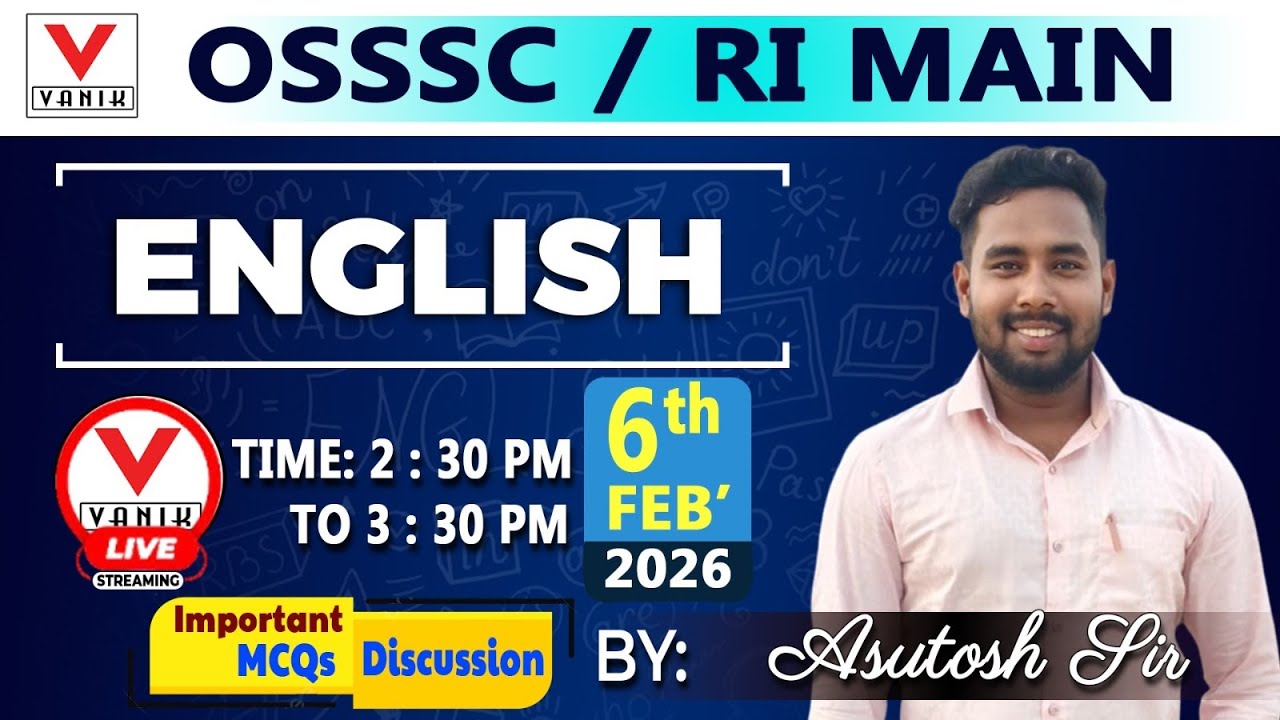 OSSSC RI MAINS 2025 | English | Most Expected Questions Discussion | ByAshutosh sir