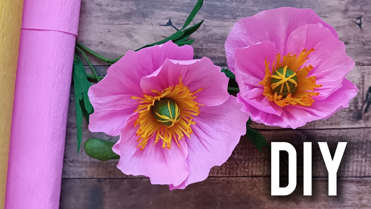 How To Make Poppy Paper Flower | Paper Flower Decoration Ideas 🌺