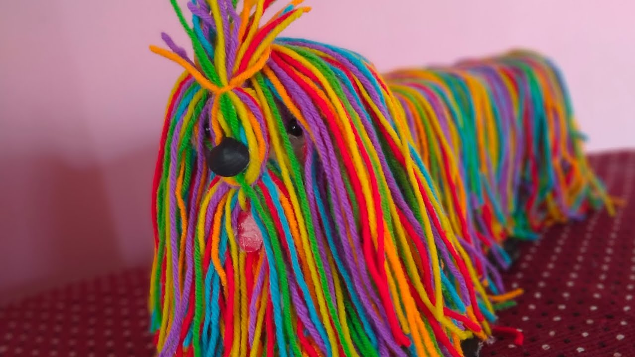 DIY with Me | How to make yarn /wool dog 🐕| Easy dog making with juice cups | Beautiful dog making|