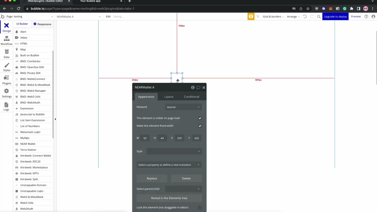 DEMO: Near NoCode plugin for bubble.io