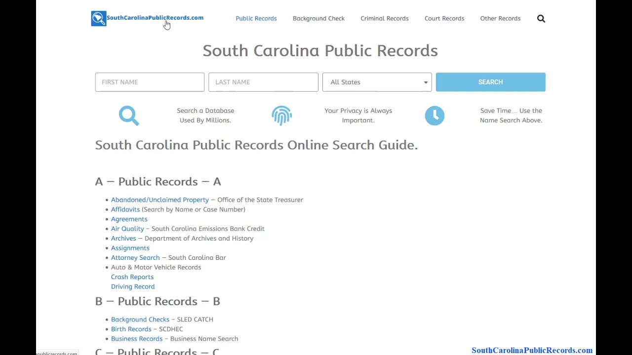 South Carolina Court Records (Public Search By Name and Case Online)