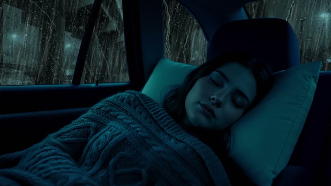 Beat Insomnia in 3 Minutes 🌙 Ultimate Relaxation ✨ with Powerful Thunder & Pouring Rain on Cozy Car