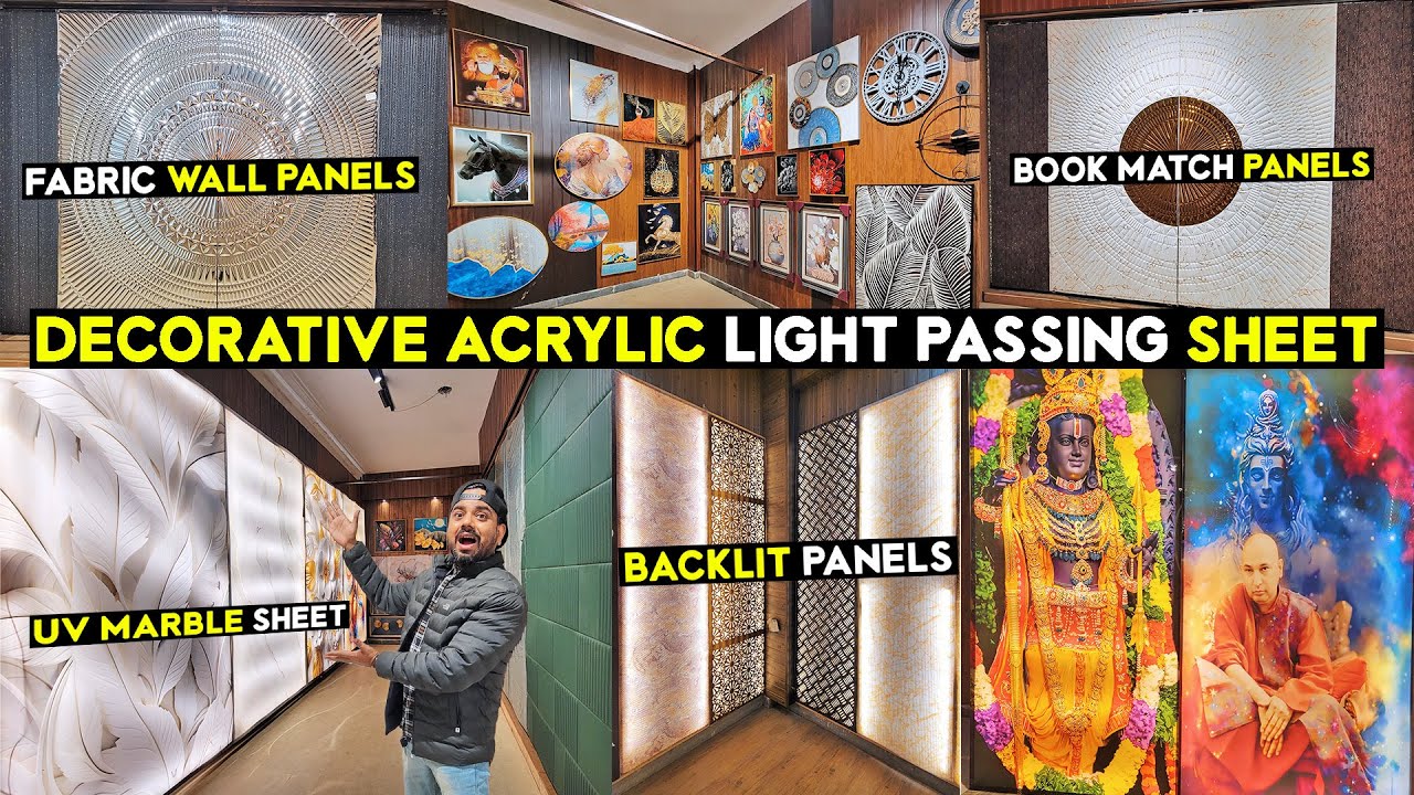 Decorative #acrylic Light Passing Sheet | Fabric & Book Match Panels | #backlitpanel #uvmarblesheet