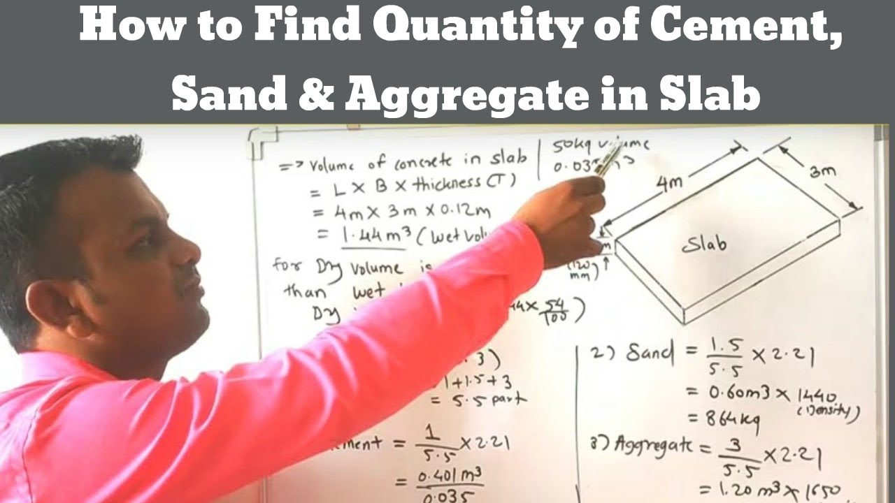 How to Calculate Cement, Sand and Aggregate Quantity in Slab