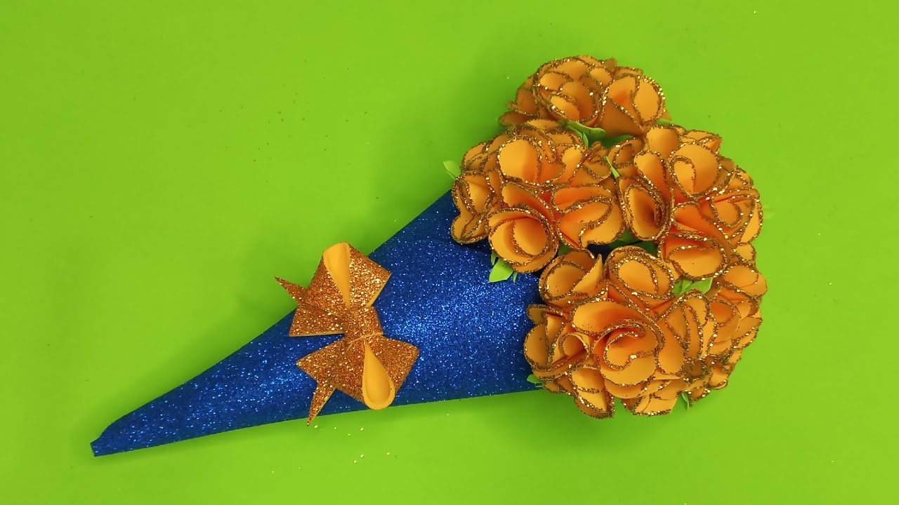 DIY Flowers Glitter Foam  / How to make eva foam flowers?