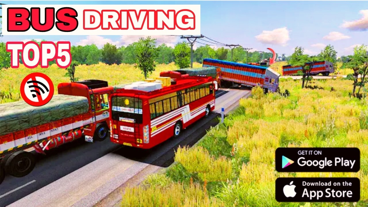 TOP 5 BUS DRIVING OFFLINE GAMES ON MOBILE / realistic bus driving simulator games for android ios