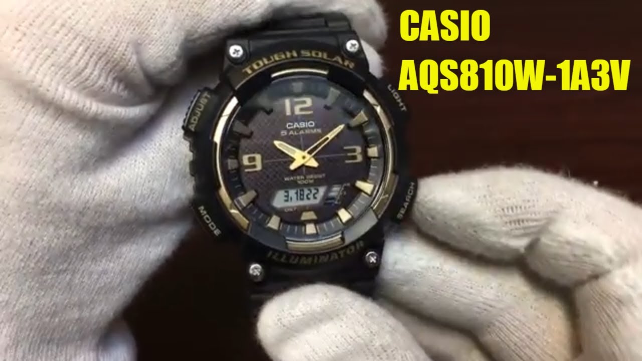 Unboxing Casio Black Solar Power Sports Watch AQS810W-1A3V