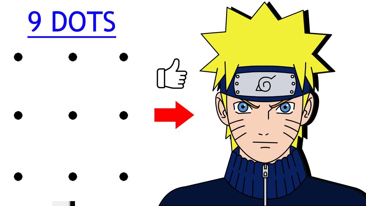 Turn dots into Naruto Uzumaki drawing easy - Naruto Anime drawing easy  - how to draw naruto easy