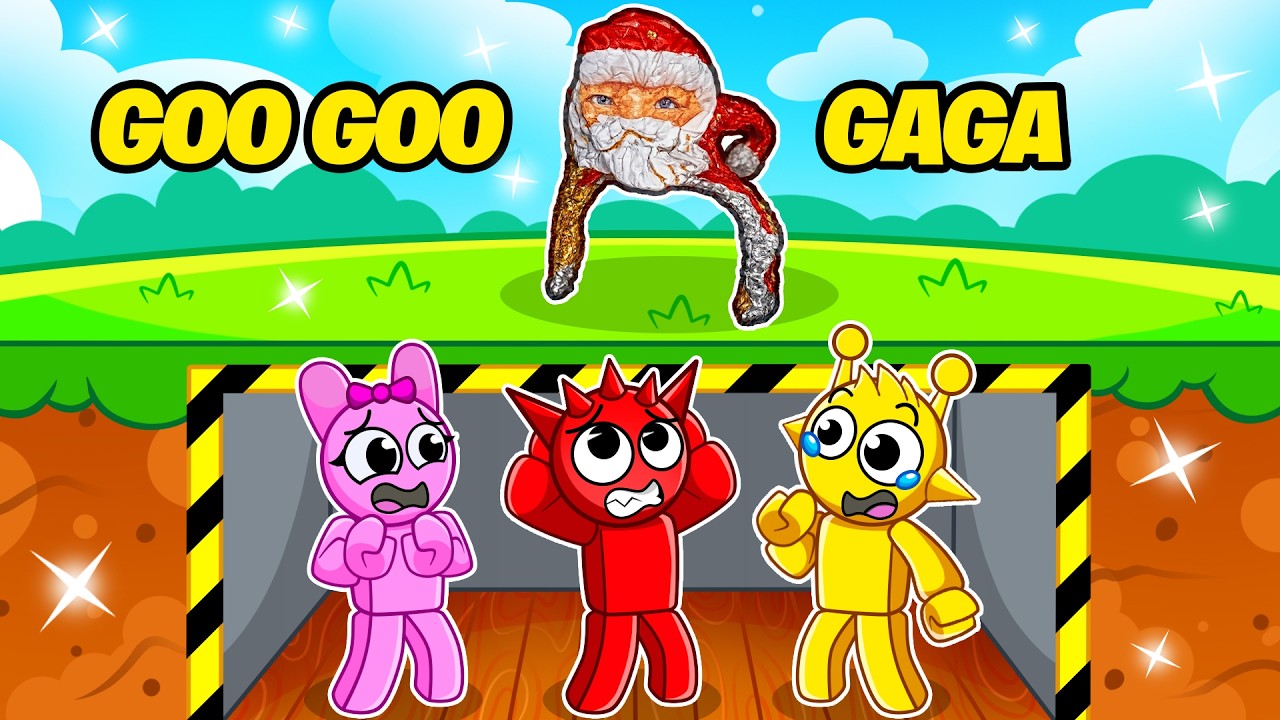 NOS CONSTRUIMOS UM BUNKER para SE ESCONDER DO GOO GOO GAGA no Roblox!
