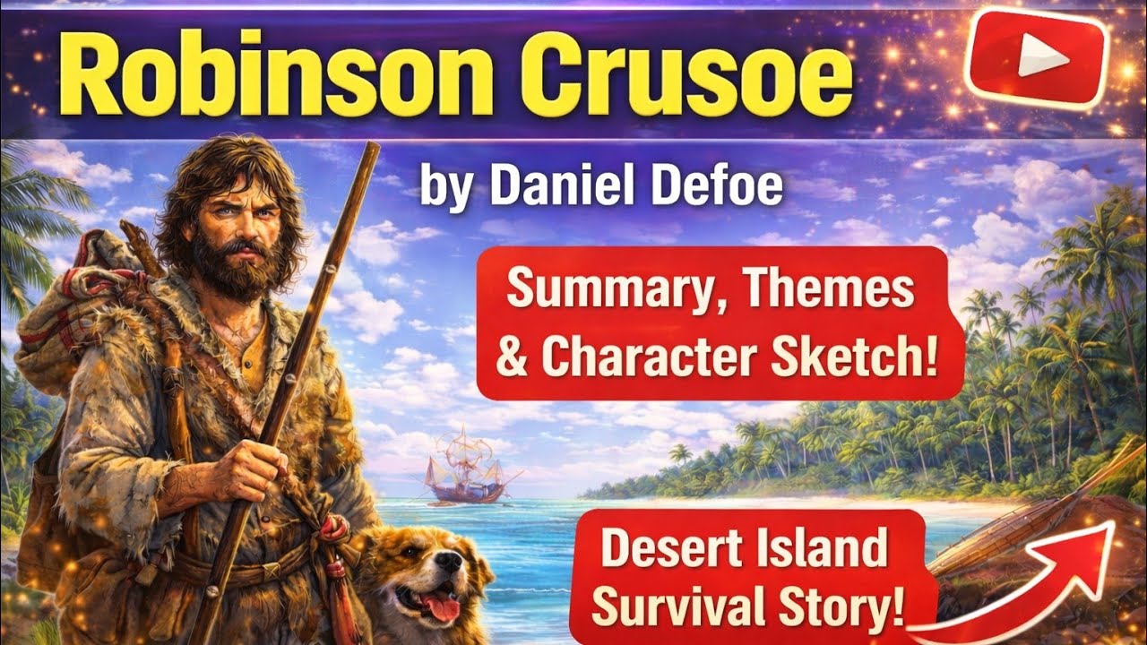 Robinson Crusoe by Daniel Defoe | Robinson Crusoe Summary | Character Sketche of Robinson Crusoe 