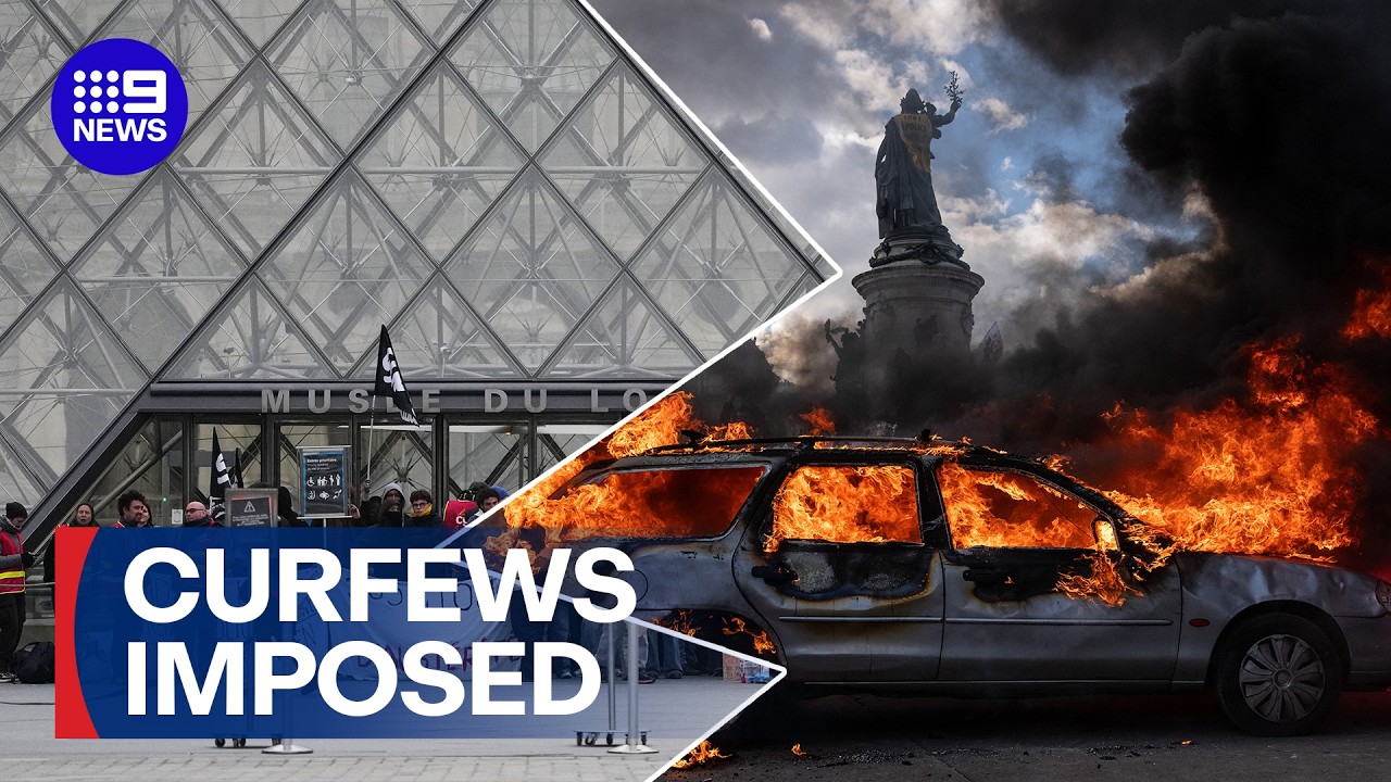 Curfews declared in Paris as riots escalate across country | 9 News Australia