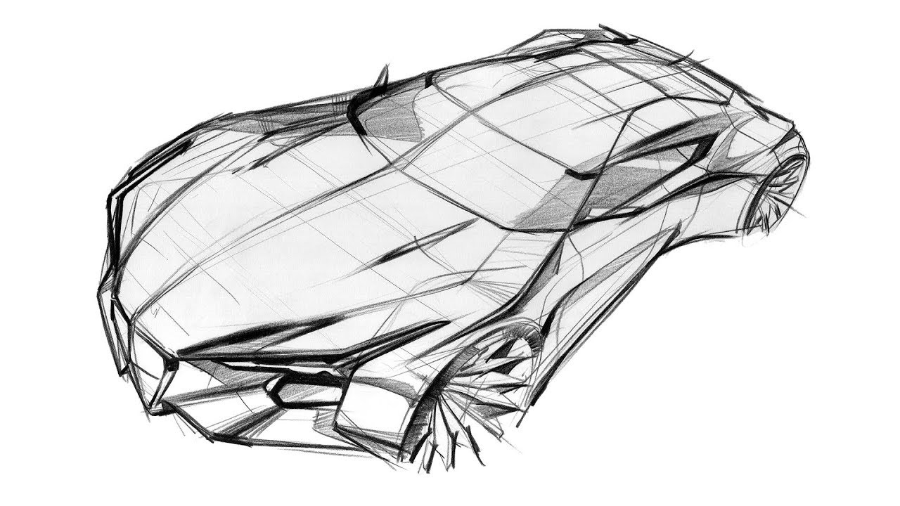 How to sketch a car(Alfa Romeo Bird eye view)