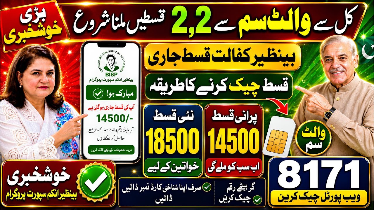 8171 Mubarak Ho! 14500 Check By CNIC | BISP Digital Wallet SIM | Dynamic Survey | Ehsaas Program