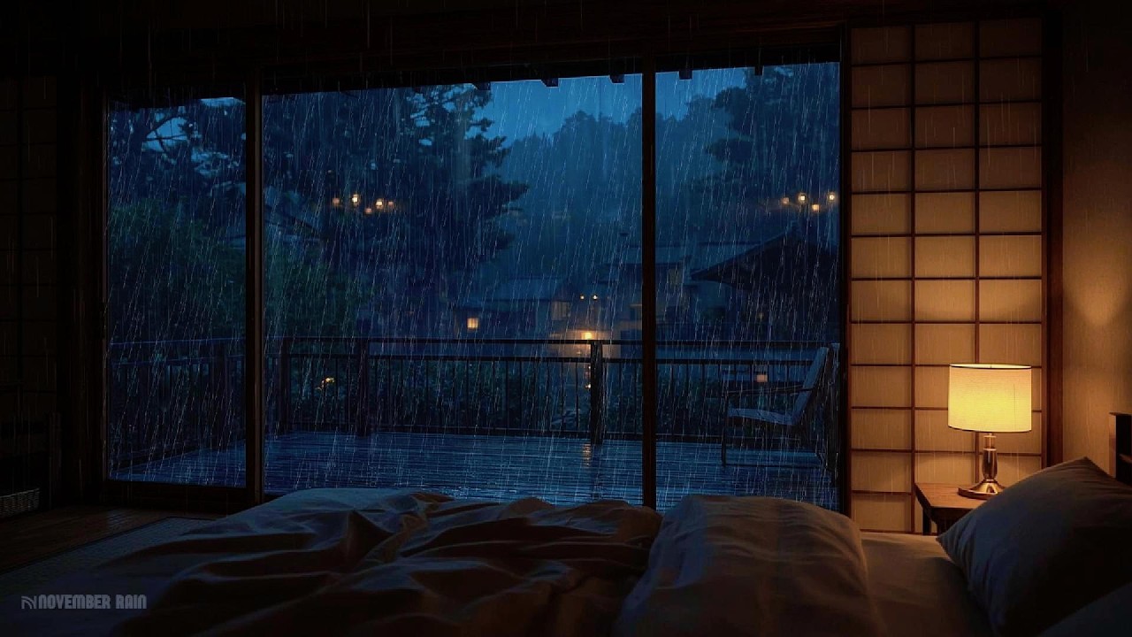 Cozy Rain Ambience On Window with ThunderㅣHeavy Rain for Sleep, Study and Relaxation