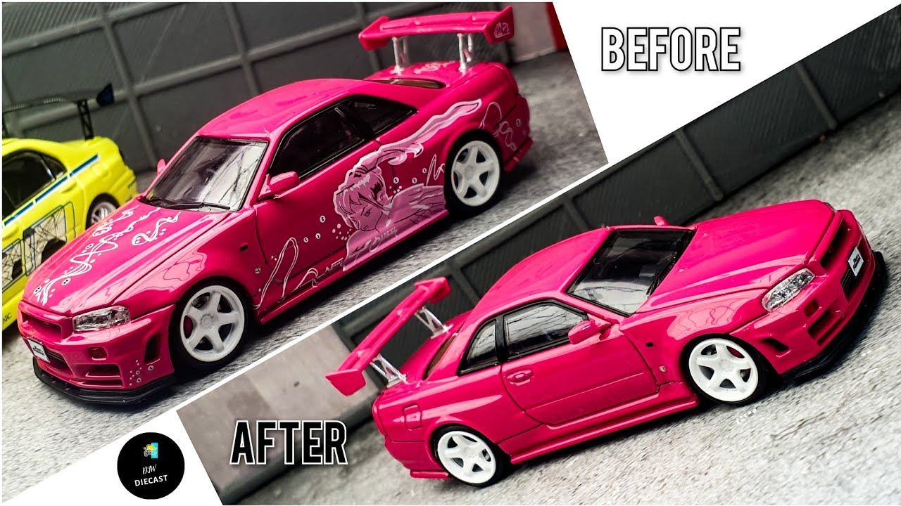 Nissan Skyline GT-R R34 Suki Decal Erase Making it Plain and Clean | LIVERY REMOVAL
