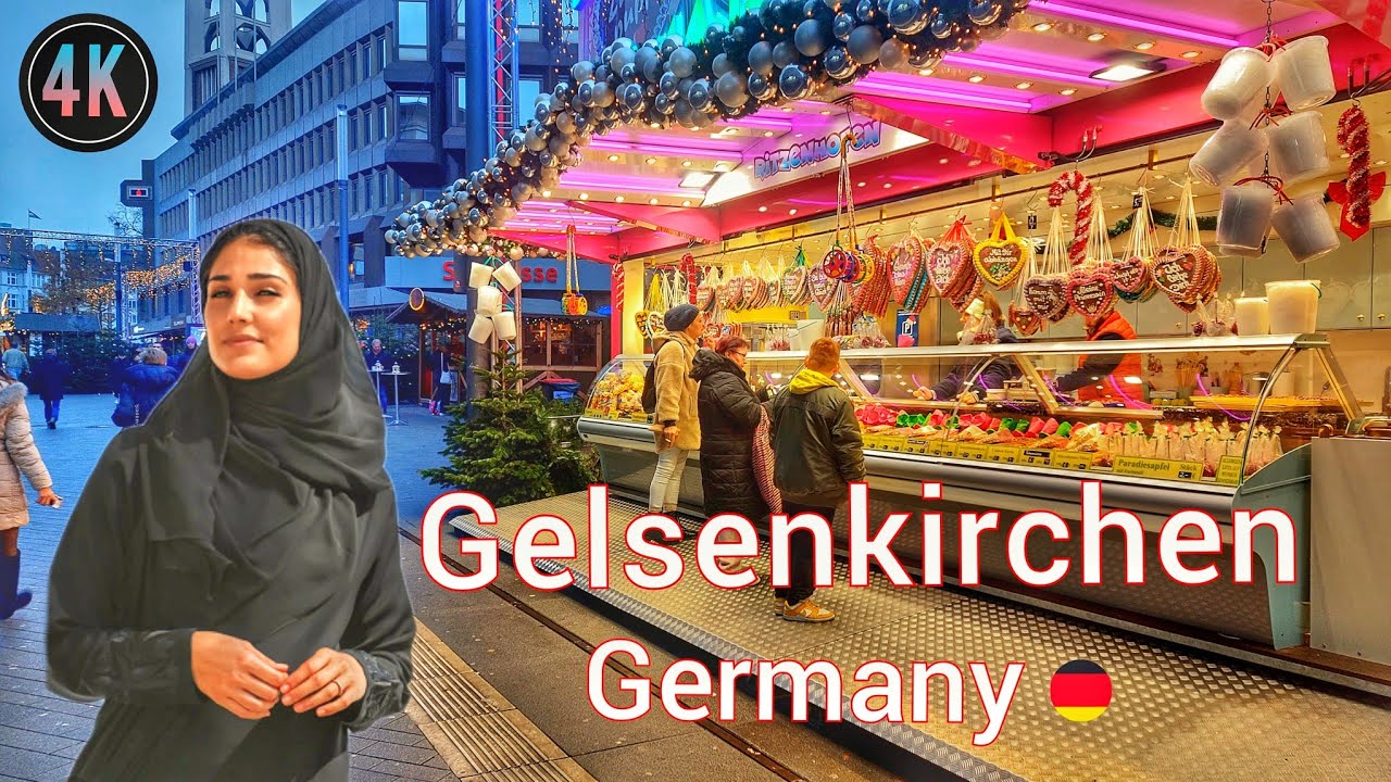 Gelsenkirchen City Germany/ Walking tour in Gelsenkirchen NRW 4k HDR 60fps