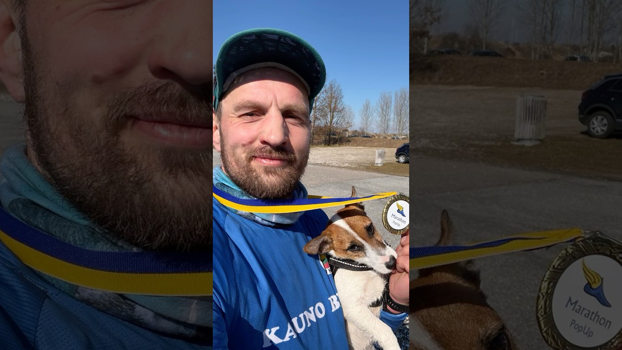 730 maratonų įveikęs Mindaugas nuo &scaron;iol juos bėga su &scaron;uniuku: &bdquo;Telpame į 4 valandas&ldquo; #adomasgrinius