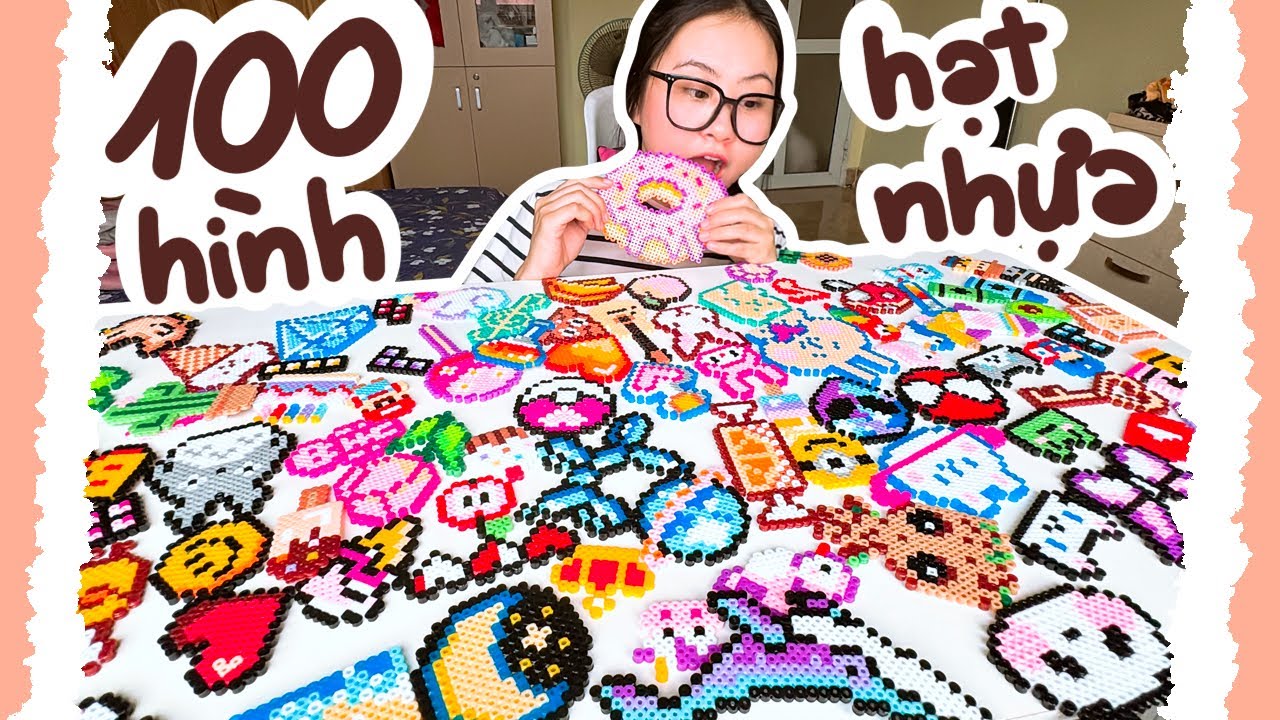 THỬ THÁCH LÀM 100 HÌNH BẰNG HẠT NHỰA VÀ BÀN LÀ | Beisme