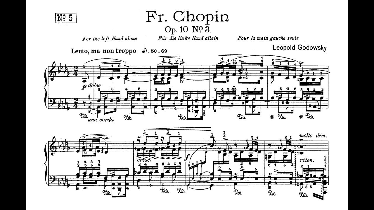 Chopin-Godowsky - Study No. 5 in D-flat major after Op. 10 No. 3