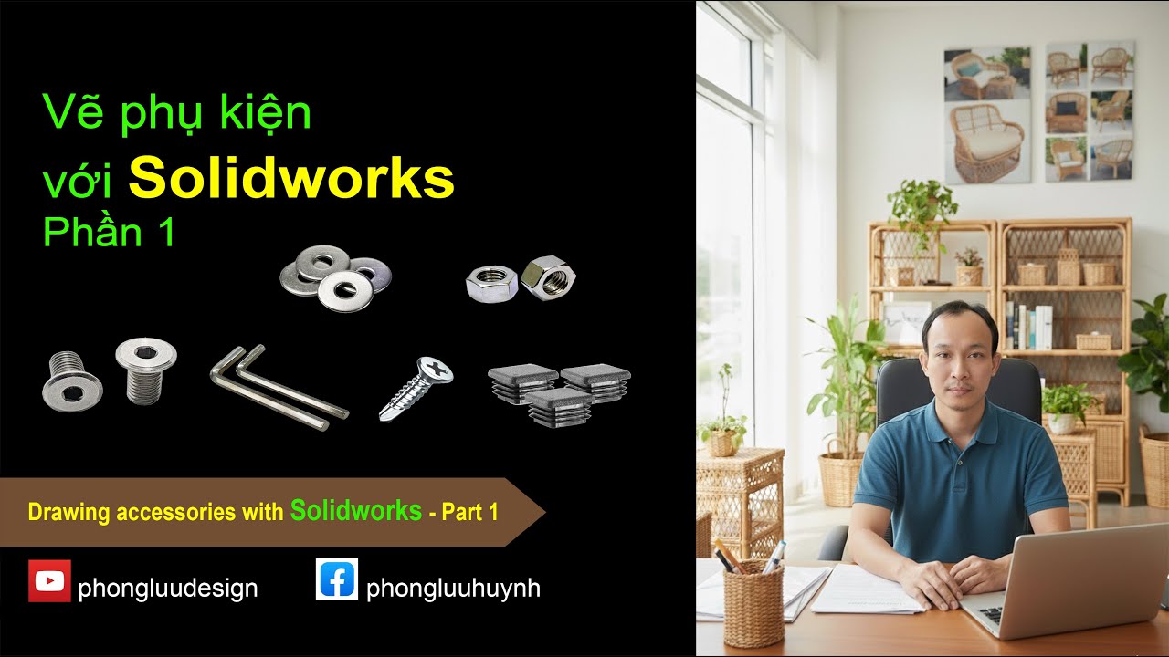 Vẽ phụ kiện SOLIDWORKS - SOLIDWORKS Tutorial for beginners - P1