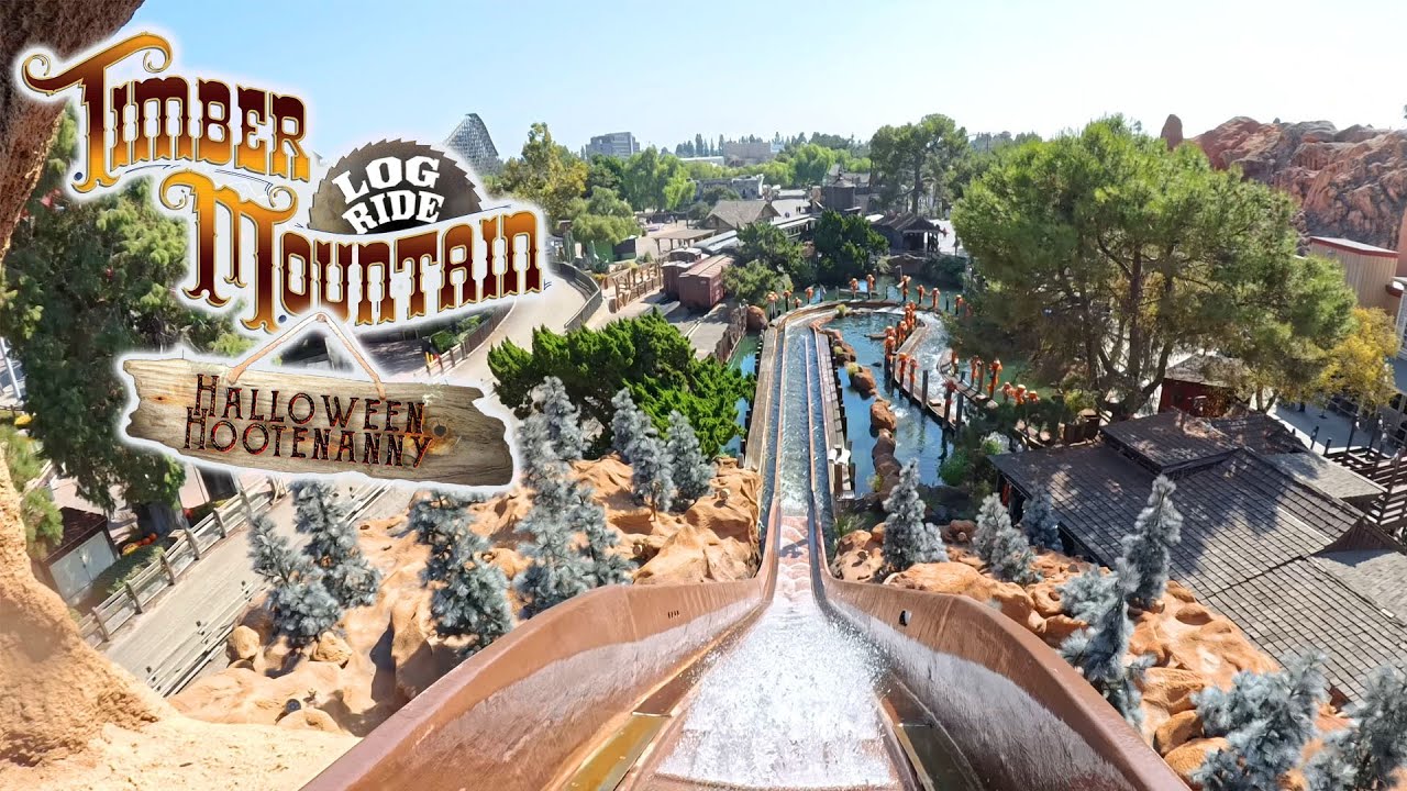 Timber Mountain Log Ride Halloween Hootenanny 4K Front Seat POV - Knott's Berry Farm