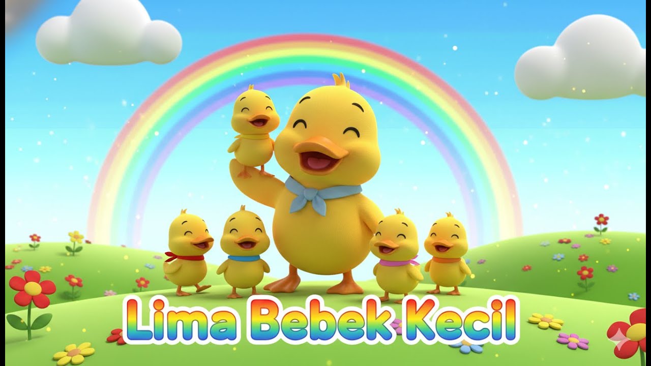 Lima Bebek Kecil | Five Little Ducks 3D Animation | Lagu Anak Ceria Indonesia