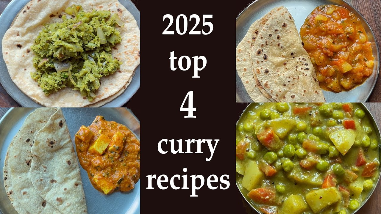 ಚಪಾತಿ ಜೊತೆ ತಿನ್ನಲು 2025ರ 4 ಟಾಪ್ ರೆಸಿಪಿಗಳು | 4 side dish curry gojju recipes for chapati