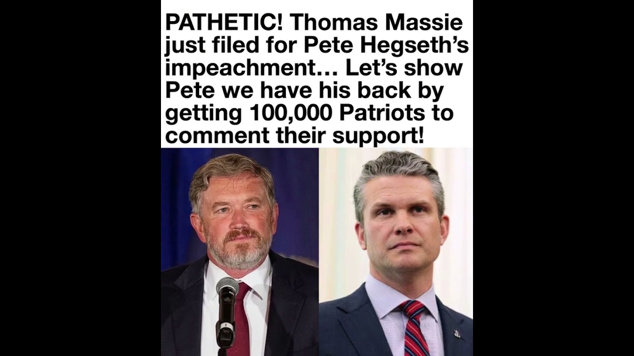 The post argues against impeaching Pete Hegseth, framing the dispute around defense leadership,