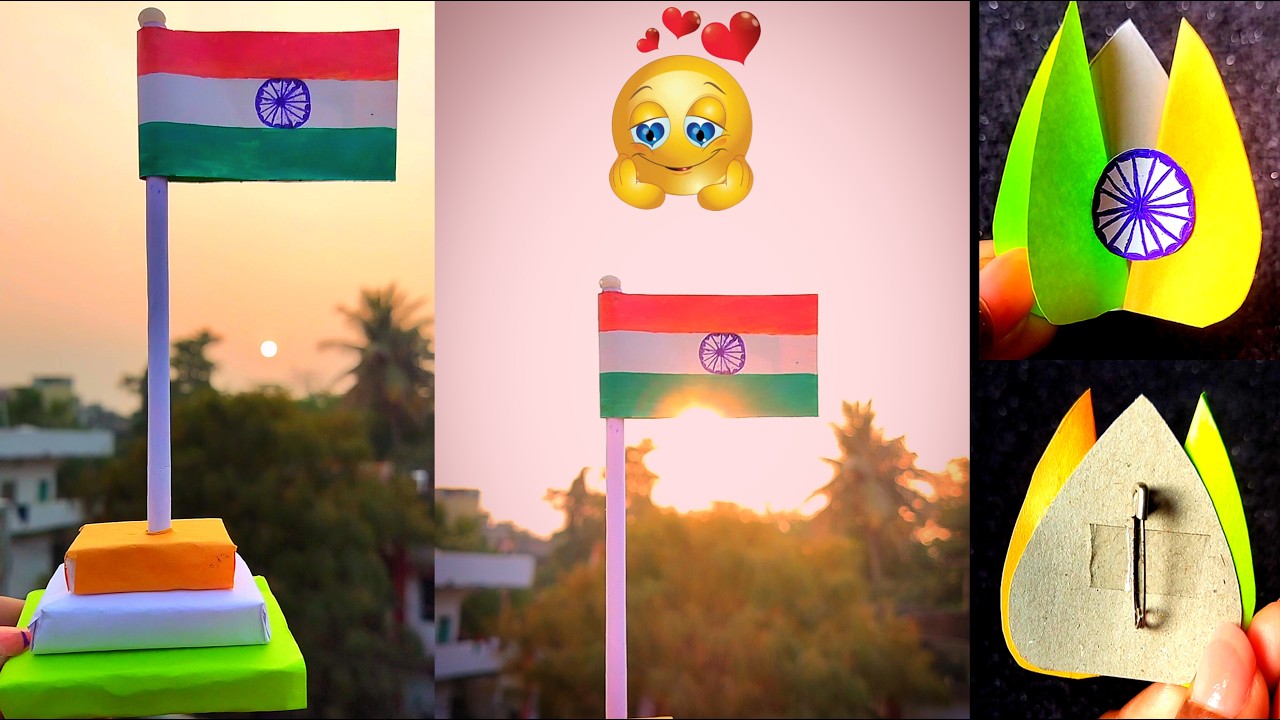 🇮🇳How to make FLAG and BADGE from paper/🤩 Easiest Paper Flag and Badge 👍