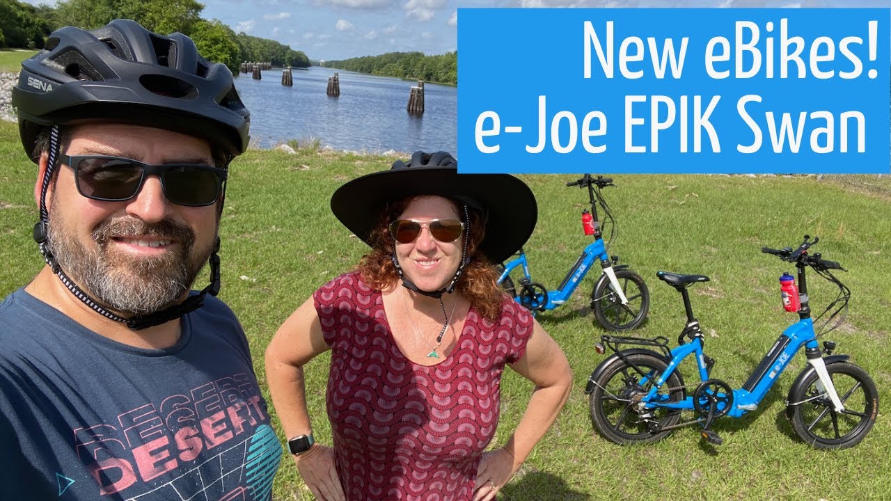 Loving our New eBikes for RV & Boat Travel: e-Joe EPIK Swans FINALLY Arrive