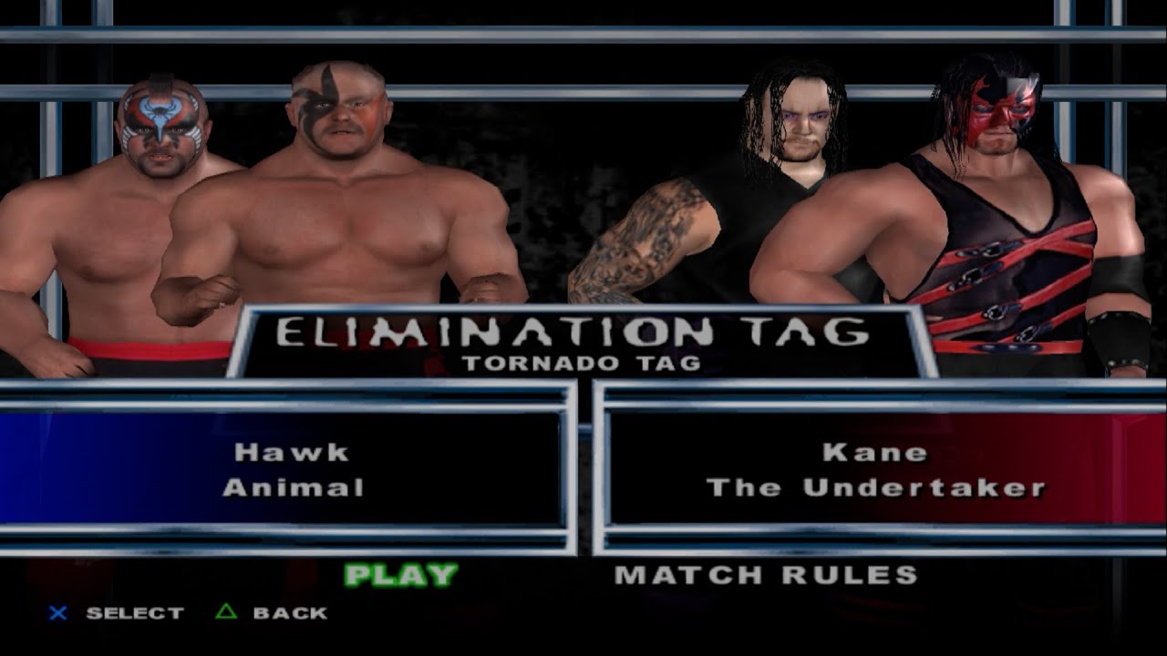 WWE SmackDown! Here Comes the Pain - Hawk,Animal VS Kane,TheUndertaker (ELIMINATION TAG)