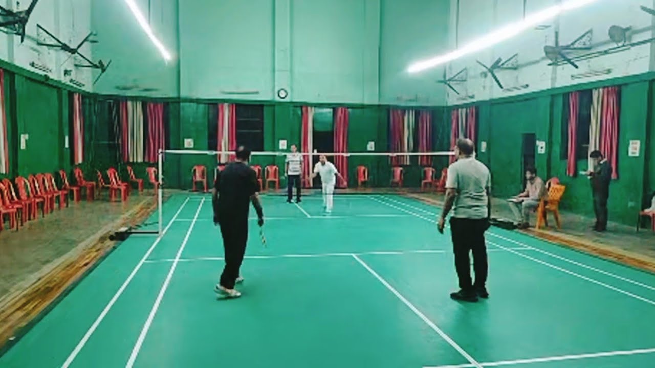 55 + old age badminton match Bandhu & Shiv Shankar Rana Vs Rakesh & Rajesh Gupta 