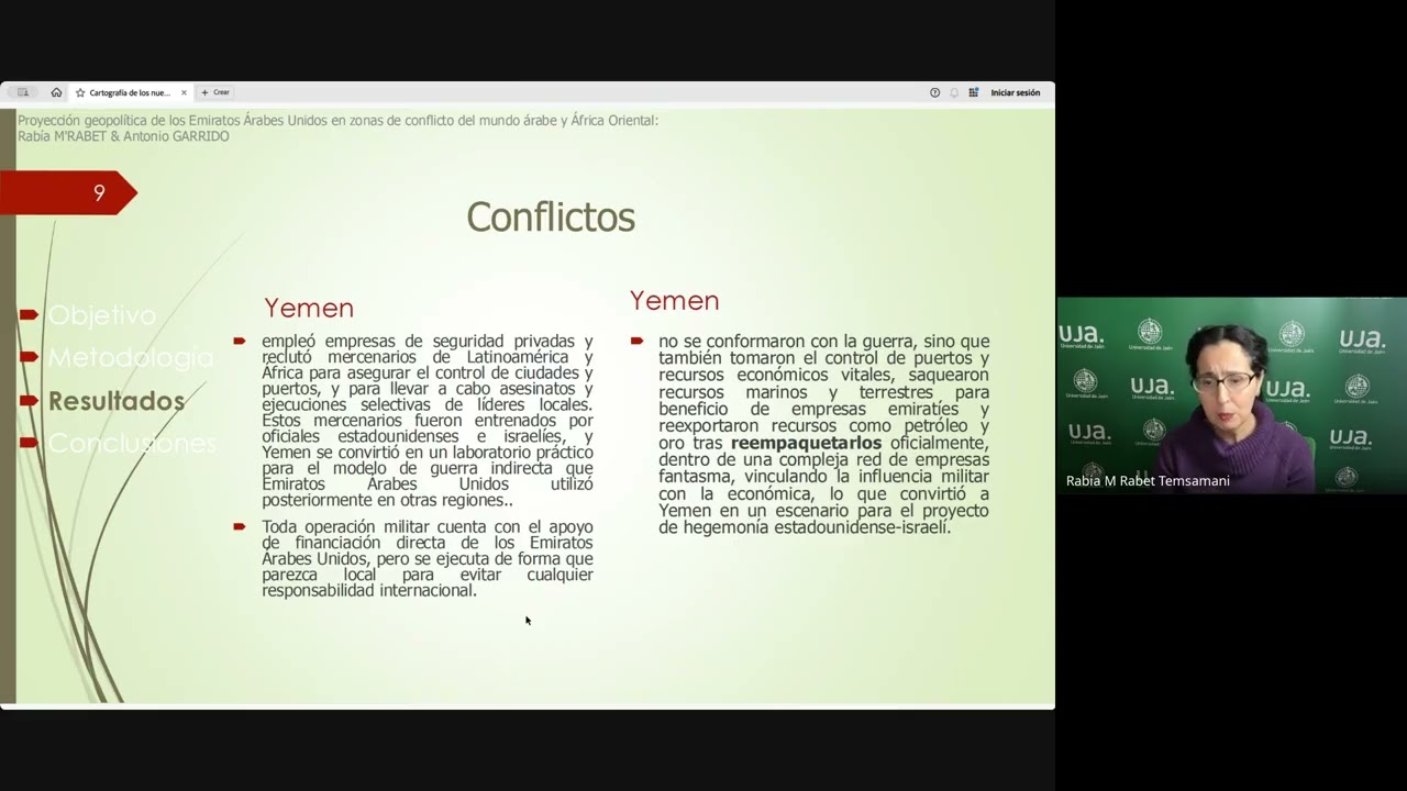 Presentación de comunicación por Pra.Dra.Rabía MRabet y Pr. Dr. Antonio Garrido