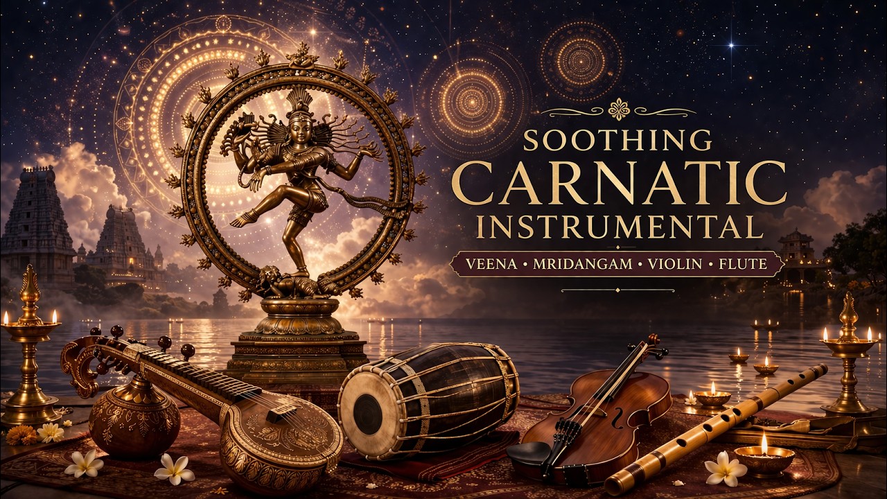 Soothing Carnatic Instrumental | Veena,Mridangam,Violin,Flute, Relaxing South Indian Classical Music