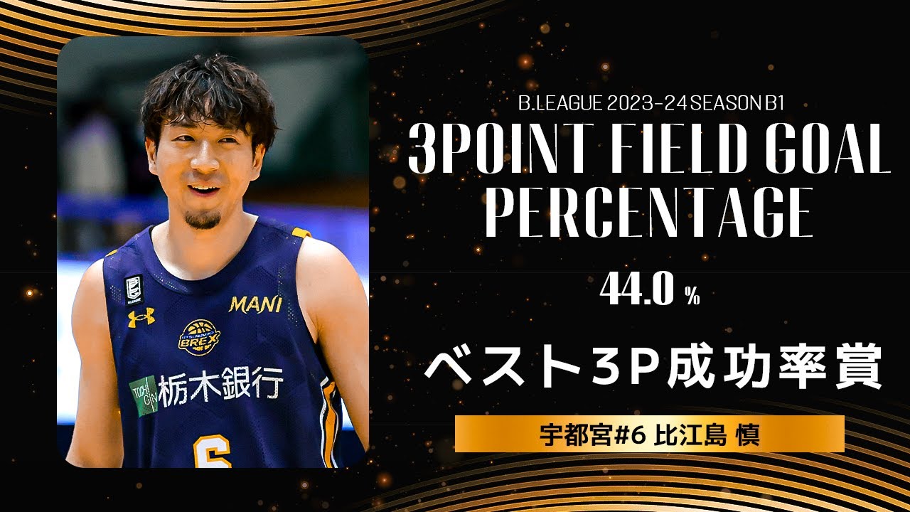 【一気見Bリーグ】宇都宮#6 比江島 慎の2023-24 シーズンの全3Pシュートまとめ｜「3Pシュート」平均スタッツ第1位｜B.LEAGUE 2023-24 シーズン