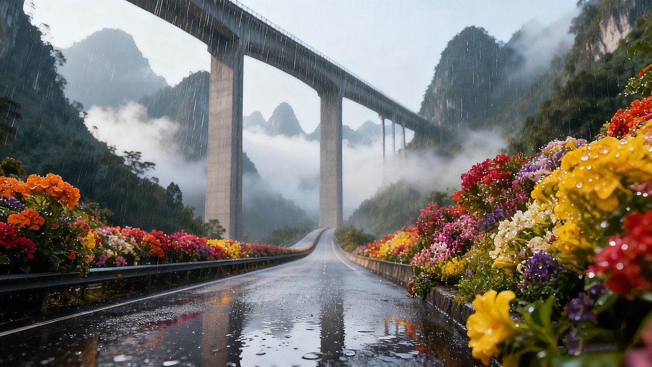 Driving a Chinese Wonderland Expressway in the Rain: Long-distance Driving from Sichuan to Xi'an