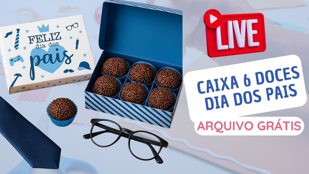 COMO FAZER UMA CAIXA 6 DOCES  PARA O DIA DOS PAIS - SUPER FÁCIL - VENDE DEMAIS!!! (MOLDE GRÁTIS✅✅✅)