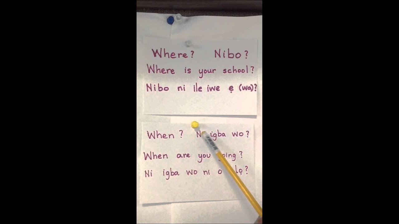 Yoruba for Beginners Lesson 3