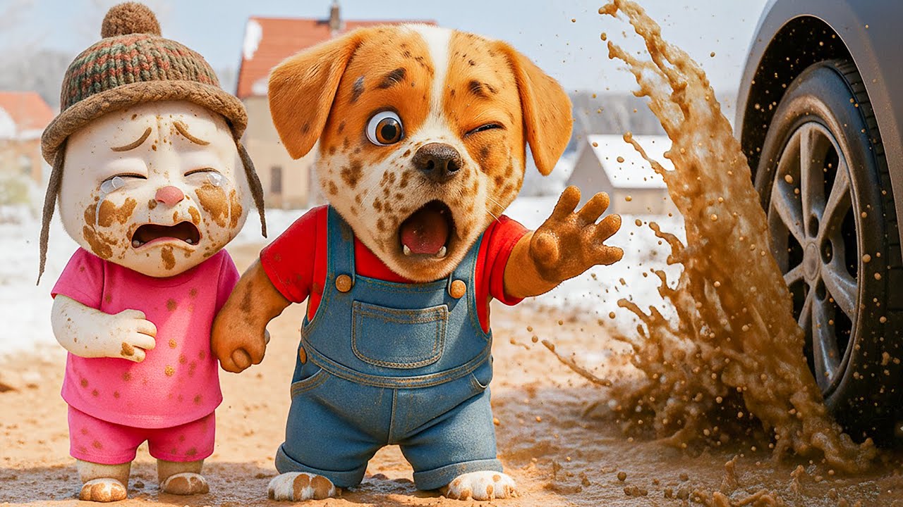 🐶💗 Baby Puppy Brave Rescue Saves His Friend from Mud Trouble and Comforts with Love Of His😭💕
