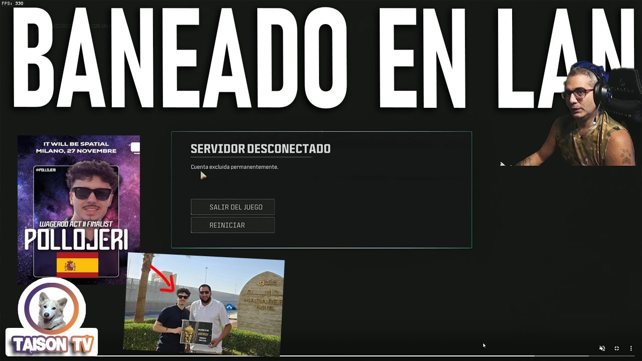 PolloJeri Baneado Permanente en Vivo en LAN en Torneo de Call of Duty Warzone en Milan...