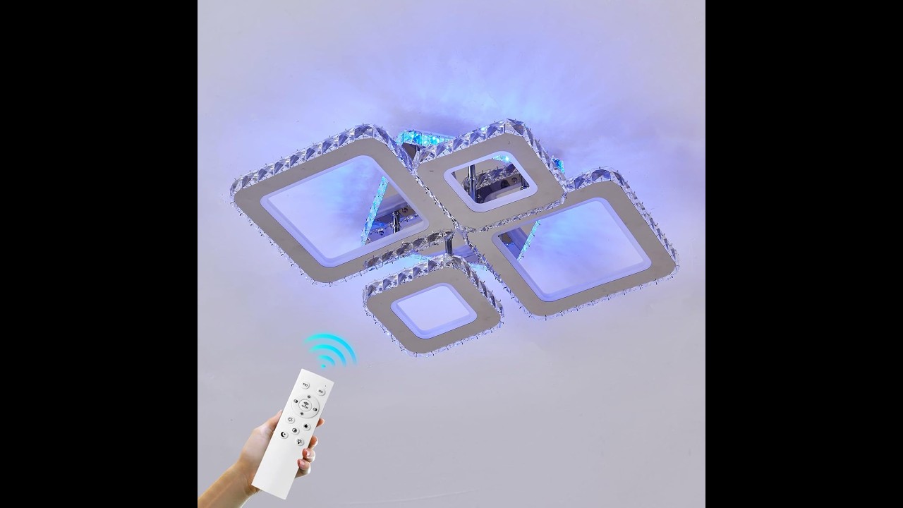 Lustra LED 2+2 DIAMOND RGB Chrome Cristal Echivalent 400W Telecomanda