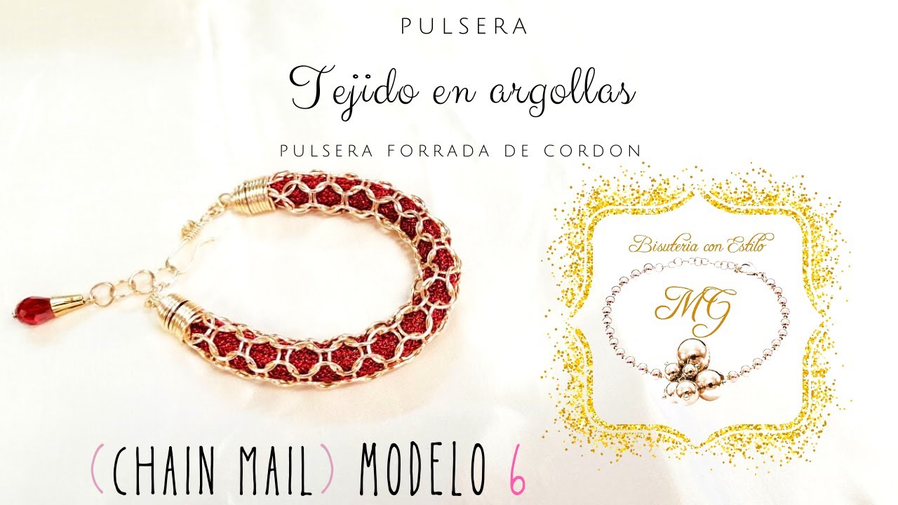 Tejido en Argollas (Chain Mail #6) Forrando cordón