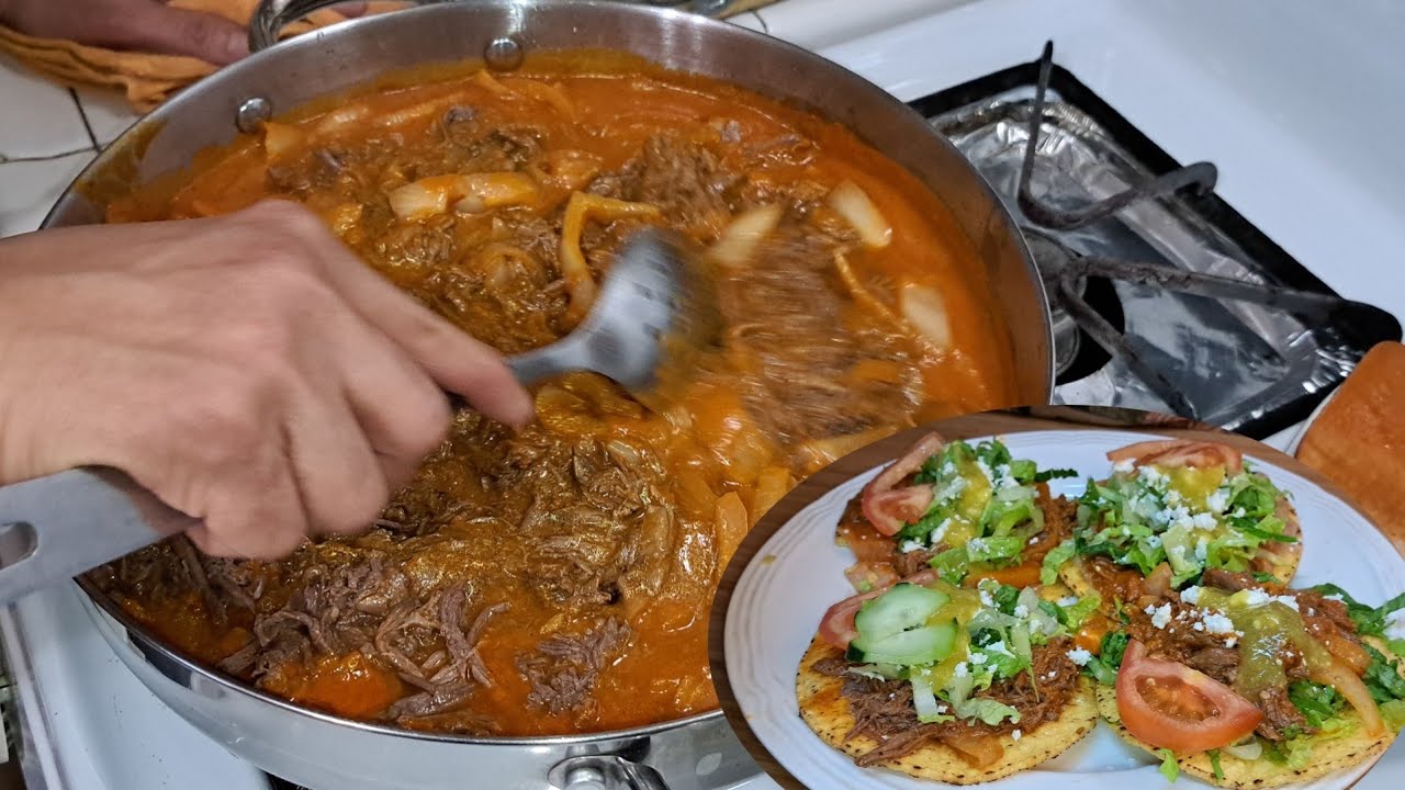 TINGA de RES 😋 !! TOSTADAS !! 🤪 SOPES