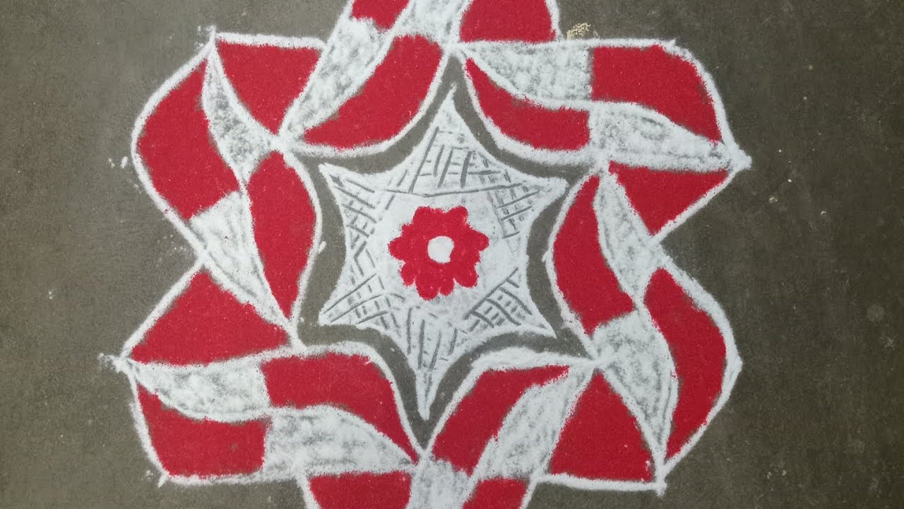 Easy rangoli design # kurinji malar rangoli design