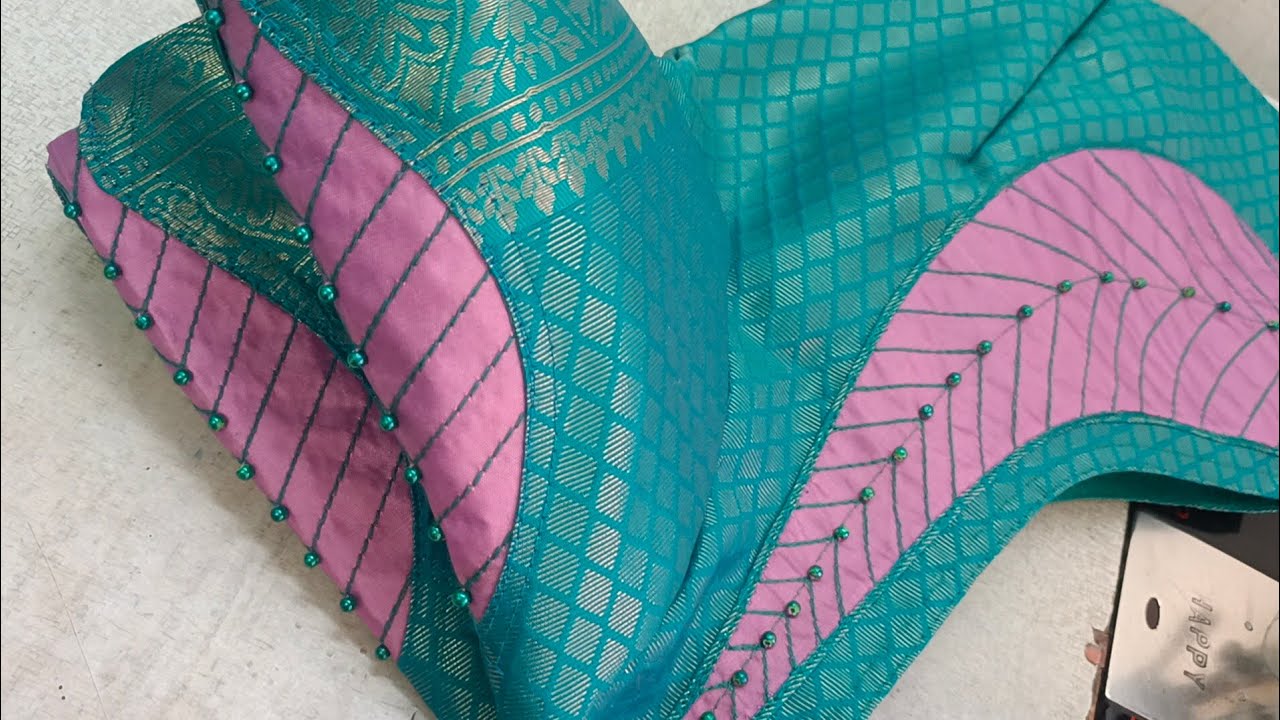 Easy and beautiful Leaf neck design cutting and stitching//blouse 