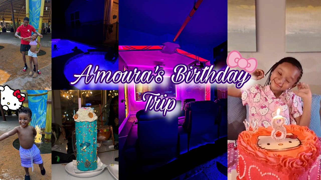 A’moura’s 8th Birthday Trip Vlog | Vacay Prep, Roadtrip, WaterPark, and more 💕🎀