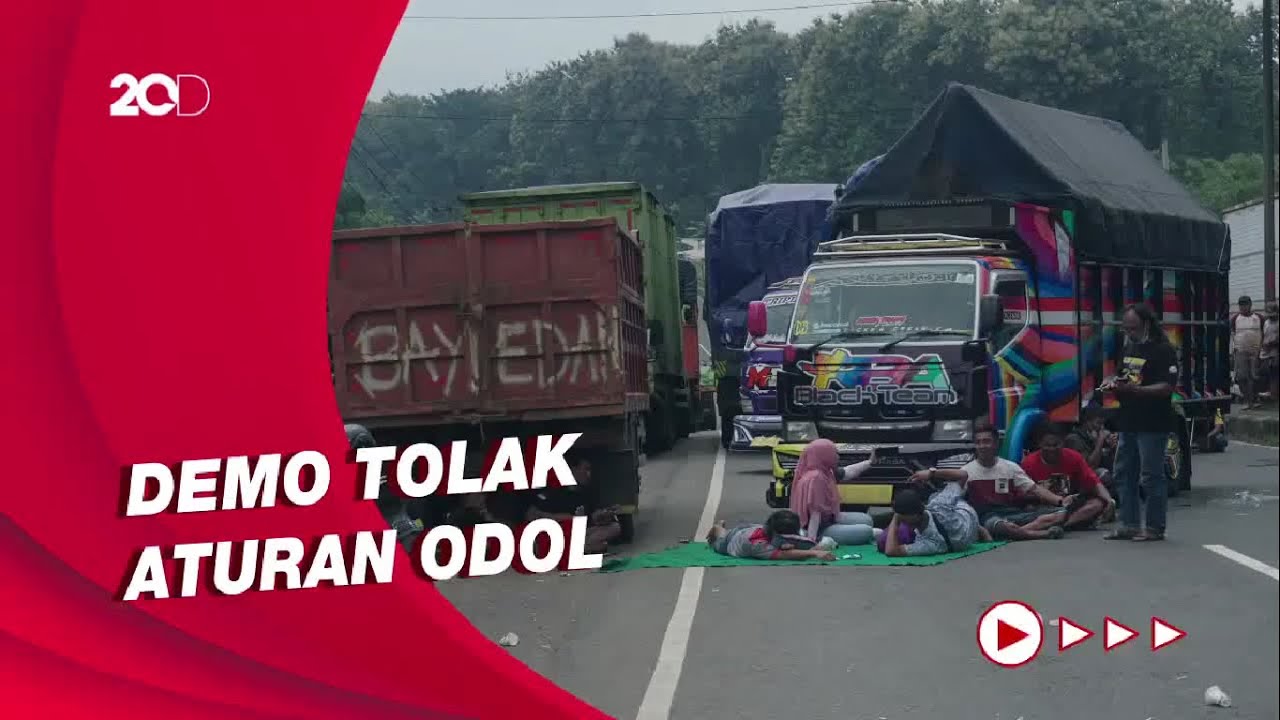 Momen Aksi Demo Sopir Truk Tolak Aturan ODOL di Berbagai Daerah